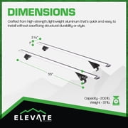 Elevate Outdoor 55 Aluminum Cross Bars with 200 lb. Capacity and Lockable Design