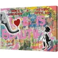 thumbnail image 2 of HFDF Banksy Wall Art Graffiti Street Canvas Wall Decor Banksy Girl Elephant Painting Print Art Motivational There Is Always Hope Picture Artwork Ready to Hang for Living Room Office 18x12inch Framed, 2 of 7