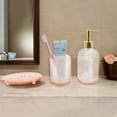 thumbnail image 4 of Unique Bargains 1 Set Reusable Waves Bathroom Accessories Kit Pink Glass, 4 of 4