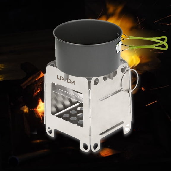 Stove,Portable Stainless Steel Stove Pocket Stove Stainless Steel Wood Picnic Outdoorli (model Stove Picnic Outdoorli Firewood
