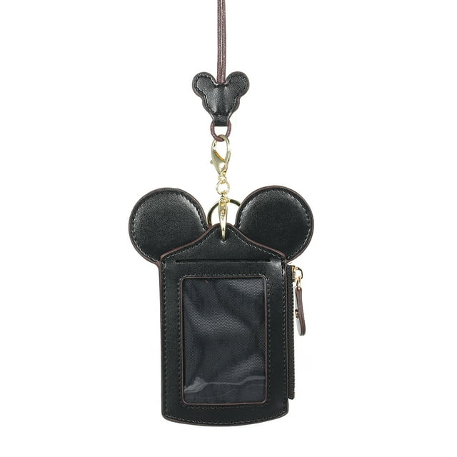 Cartoon Cute Card Holder Protective Case ID Card Credit Card Holder Leather Mini Slim Pocket Wallet Coin Purse with Key Ring and Lanyard