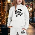 thumbnail image 2 of lnmuld Winter Outfits 2 Piece Children CuHK Long Sleeve City Place Name Hoodie and Pants Outfit Set for Girls Solid Color Size:12-13 Years, 2 of 4