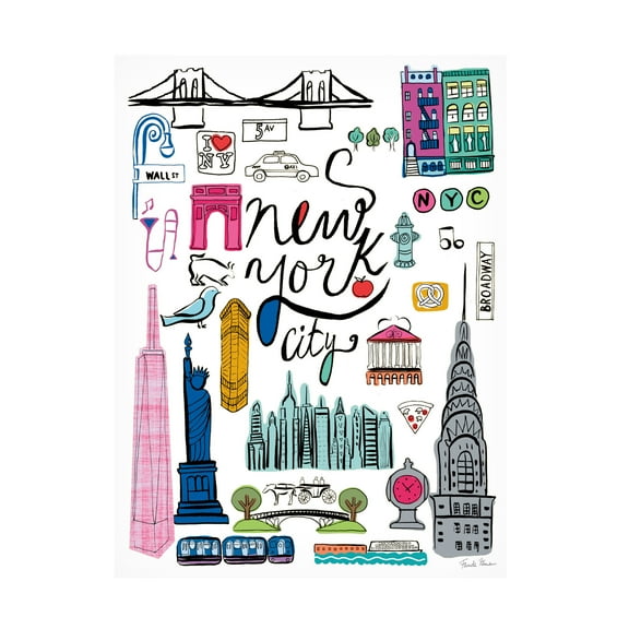 Trademark Fine Art 'Travel NYC White' Canvas Art by Farida Zaman