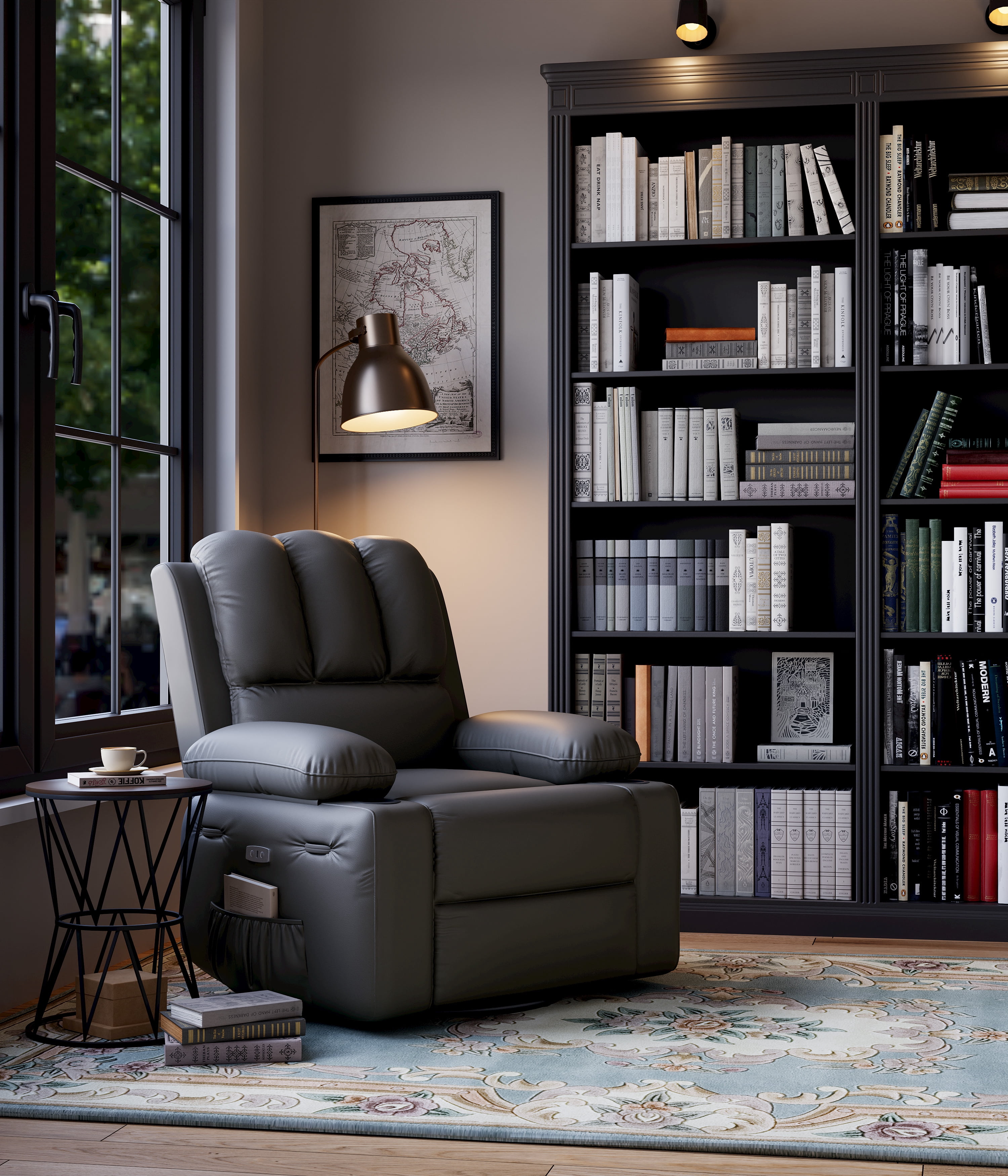 Oversized Electric Recliner Chair with Heat and Massage,360°Swivel Rocking Chair for Living Room,Nursery,or Home Theater,Ergonomic Power Reclining Sofa with Cup Holders,USB Port