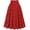 Red, variant on WWV Womens Long Skirt Button Pleated Hem Elegant Skirt Dress Summer Solid Color Leisure Lady Loose Fit Vacation Skirt Black L