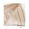 thumbnail image 5 of TRAFZA-traje de oficina Vintage para mujer, Blazer con cuello de pico a rayas y bolsillos de doble botonadura, Pantalones rectos sueltos, conjuntos de moda 2023, 5 of 5