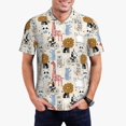 thumbnail image 3 of Balery Hand Drawn Animals Printed Men’s Short Sleeve Polo Shirt, Midweight Men's Shirt,Golf Polo shirts -X-Large, 3 of 9