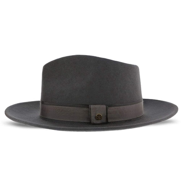 Tampa - Walrus Hats Grey Center Dent Wool Felt Fedora Hat