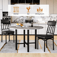 thumbnail image 5 of Round Dining Table Set for 4, Solid Wood Thickened Table Top Kitchen Dining Table and Chairs Set, Modern Dining Room Dining Table Set for 4 for Apartment, Kitchen, Dining Room, Rustic Gray, 5 of 9