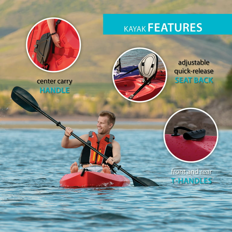 Lifetime Daylite 8 ft Sit-On-Top Kayak Paddle Included 90775 Red
