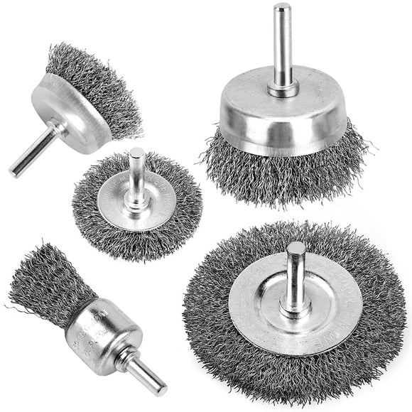 T Gift Of Round/Wire Brush for Drill, Wire Wheel Brush Cup Set, Drill Wire Brush for Drill 1/4 Inch Arbor for Cleaning Rust, Stripping and Drill Attachment(Hexagonal)