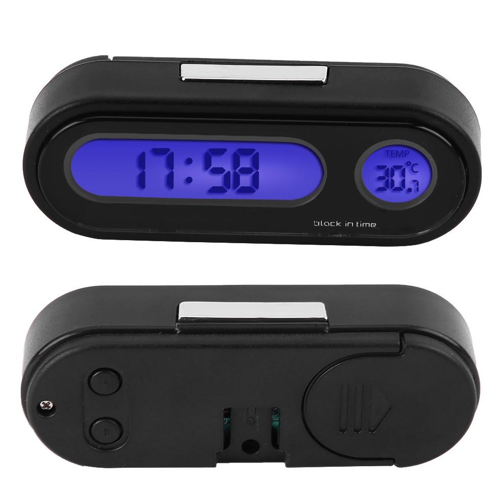 OTVIAP 2 in 1 Car Vehicle Interior Mini Electronic Watch LED Digital Clock Thermometer Voltmeter