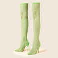 thumbnail image 5 of Dakaela Women's Mesh Thigh High Boots Pointed Toe Sparkly Stilettos High Heels Over The Knee Boot, 5 of 8