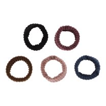 Unique Bargains 5 Pcs Classic Fashion Hair Ties Hair Scrunchies for Women for Girls Pink, Brown, Purple, Blue, Black