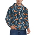 thumbnail image 2 of Pofeuu cute fall fox Print Mens Casual Hooded Collar Drawstring Hoodies Pullover Sweatshirts Casual Long Sleeve Shirts-4X-Large, 2 of 7