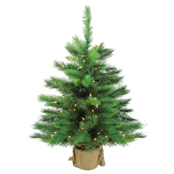 Northlight 3' Pre-Lit Potted New Carolina Spruce Medium Artificial Christmas Tree - Clear Lights
