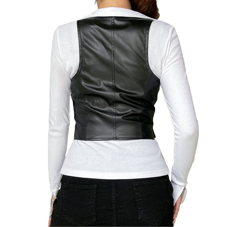 SUNSIOM Women's Button Waistcoat Vest Dressy Crop Corset Bustier Racerback  Tank Top Punk Grunge Streetwear 