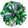 Chasse 2 Color Holographic Mix Cheer Pom Poms - Cheerleader Pom With Baton Handle (Sold Individually)