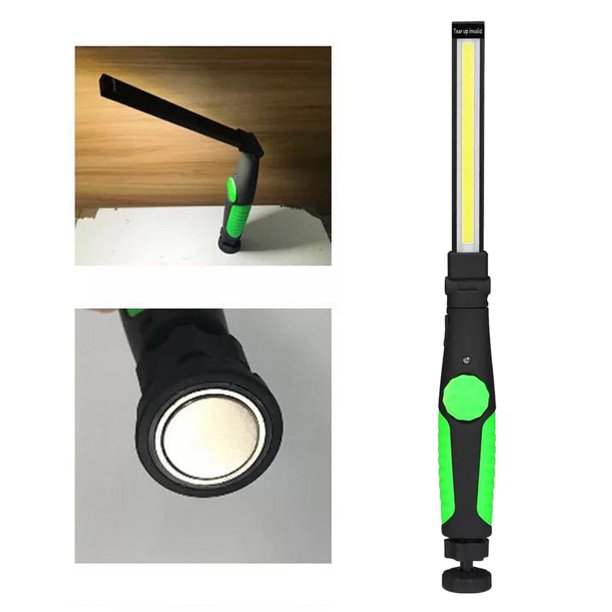 Luz de trabajo LED, luces de inspección recargables COB con base magnética giratoria de 360 degree y linterna LED de 4 modos para reparación de automóvil Verde Baoblaze Luz de trabajo de mano