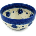 thumbnail image 1 of Polish Pottery 7½-inch Bowl (Bleu-belle Fleur Theme) Hand Painted in Boleslawiec, Poland + Certificate of Authenticity, 1 of 6