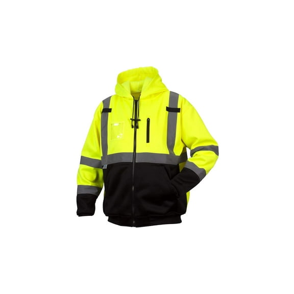 Pyramex RSZH3310X3 RSZH33 Series Sweatshirts Class 3 premium zipper sweatshirt in lime - 3X large