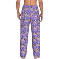 thumbnail image 3 of Picia Pugs and Flowers Mens Soft Woven Cotton Elastic Waistband Sleep Pajama Pant Lounge Sleep Pant With Pockets And Drawstring-X-Large, 3 of 9