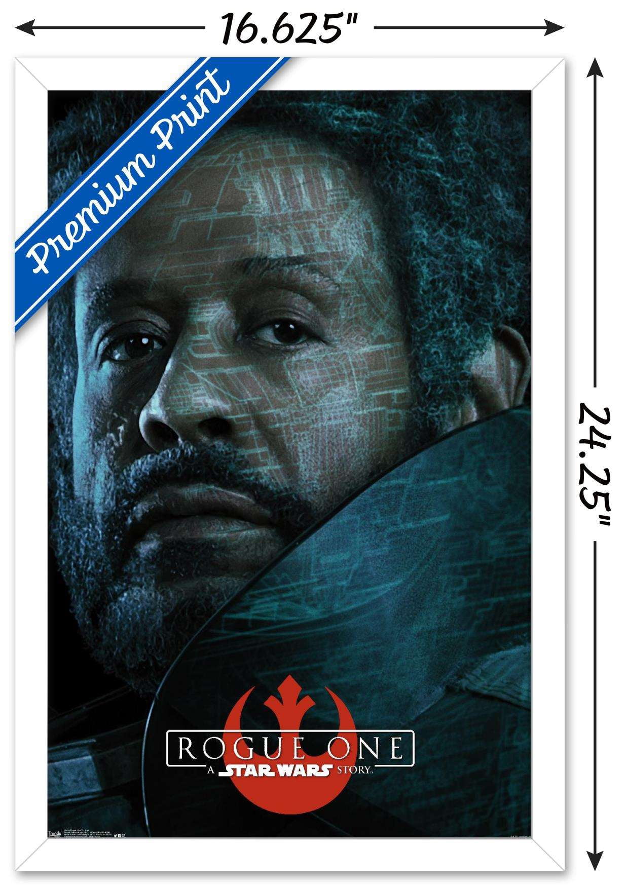 Star Wars: Rogue One - Saw Wall Poster, 14.725" x 22.375", Framed