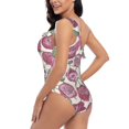 thumbnail image 4 of Wukai Rose Flowers Chic One Shoulder Swimwear with Ruffle Design and Tummy Control Skirt: Fashionable, Supportive, Comfortable for Beach-Large, 4 of 7