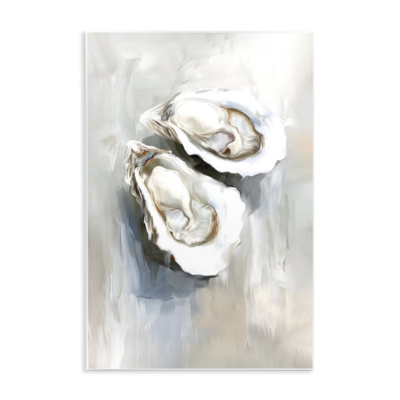 Stupell Industries Two Oysters Seashell Mirage Animals Painting Unframed Art Print Wall Art, 10 x 15