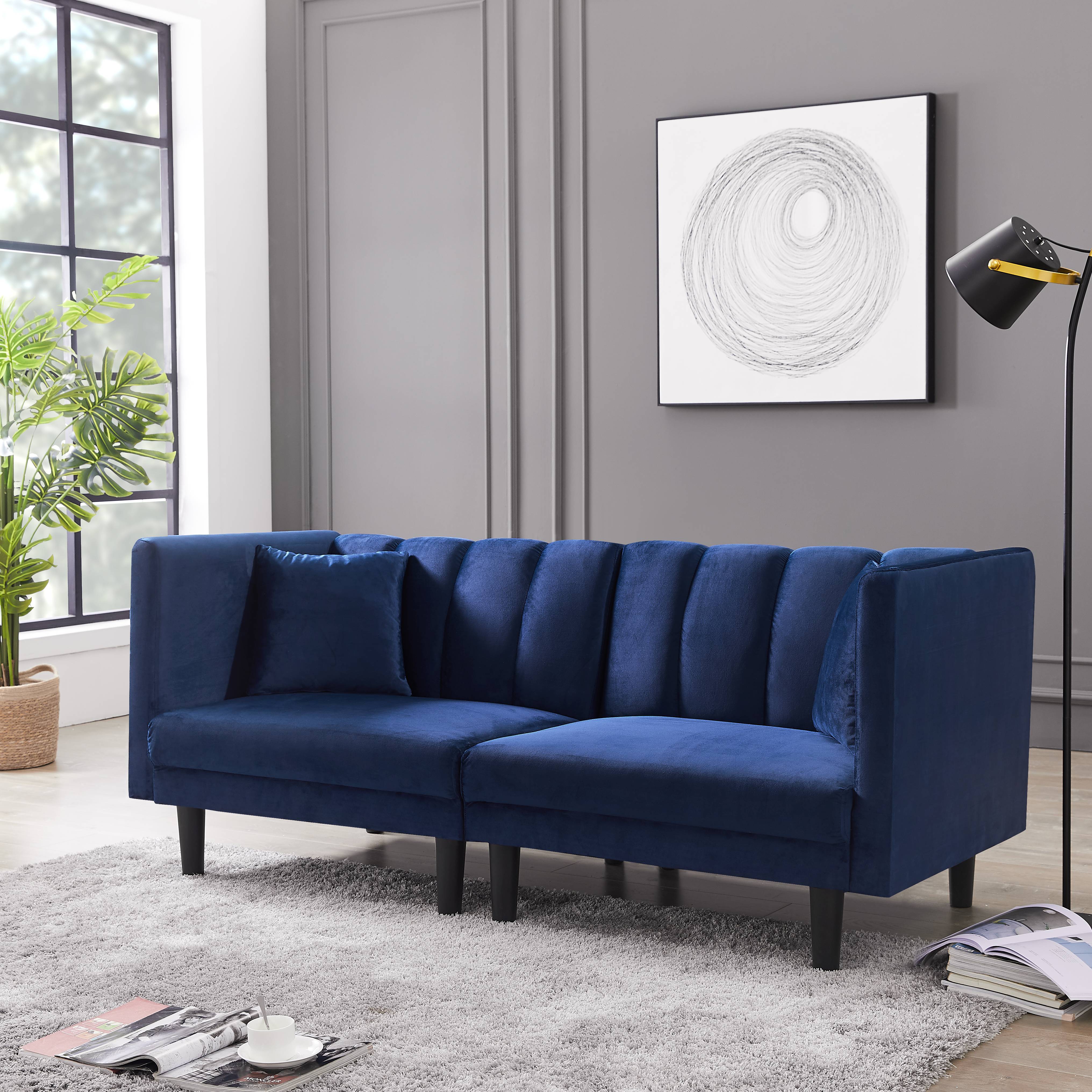 Futon Loveseat Sleeper Sofa Bed Suede Convertible Couch Modern Living