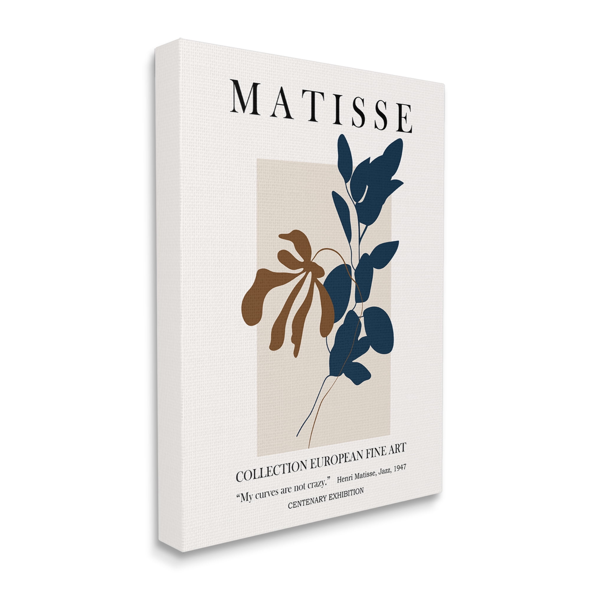 Stupell Industries Bold Modern Botanicals Leaf Silhouettes Matisse Text Canvas Wall Art, 24 x 30, Design by Ros Ruseva