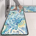 thumbnail image 2 of Kitchen Rugs Sets Of 2,Blue Paisley and Floral Pattern Anti Fatigue Kitchen Mat Rugs Non Slip Washable,Decorative Kitchen Floor Mats for Kitchen,Sink,Laundry,17"x47"+17"x47", 2 of 5