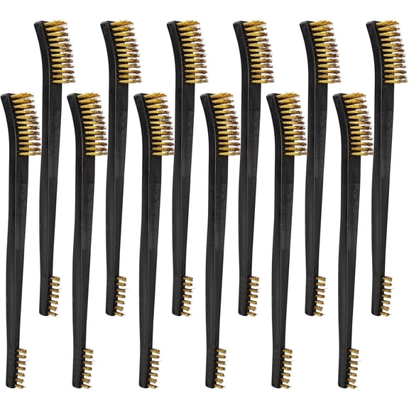 PINGMIC Gun Cleaning Kit, Dual-Ended Gun Cleaning Brass Brush with Nylon Handle, 12-pack