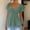Green, variant on Ussuma V-Neck Drawstring Stylish Women Peplum Tops and Blouses Lotus Leaf Sleeve Slim Fit Ruffle Hem Women's Top Solid Color Short Sleeve Fashion City Breathable Wedding Graduation Meeting XL XL