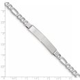 thumbnail image 3 of 14k White Gold Figaro Link Name Bar Identification Id Bracelet, 3 of 7
