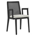 thumbnail image 5 of Monarch Dining Armchair in Black Black Heathered Weave Ivory, 5 of 9