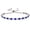 Blue & White, variant on Minimalist Women Tennis Bracelet with 4mm Alternating Two-Tone Cubic Zirconia Stones, Electroplated Adjustable Slide Clasp Geometric Stackable Bracelet