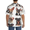 thumbnail image 3 of Balery Happy Dog Faces Collage Camisa Casual de Manga Corta con Botones para Hombre, Texturizada, Estilo Cubano, para Playa, Verano-XX-Large, 3 of 5