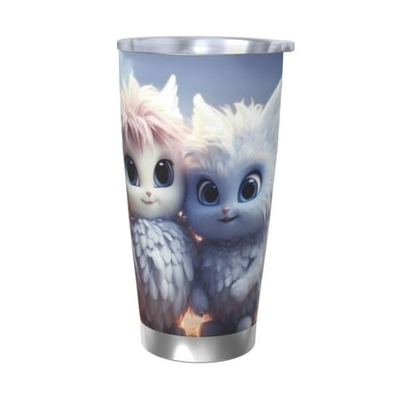

Ocsxa Cute Animal Couple Pattern 20oz Travel Coffee Mug with Flip Lid Stainless Steel Insulated Insulated Coffee Mug Thermal Cup with Splash Proof Sliding Lid-Without Straw