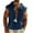 Navy, variant on Lovskoo Men's Linen Shirts Casual Button Down Sleeveless Hooded Shirt V-Neck Loose Button Cotton And Linen Summer Blouse Tank Tops Gray