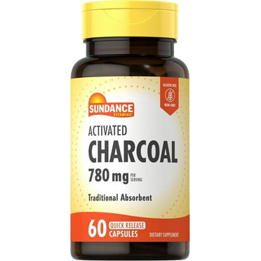Activated Charcoal 780mg | 60 Quick Release Capsules | For Men and Women | by Sundance