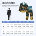 thumbnail image 3 of KLL Cute Green Dinosaur Blue Sky Sleepwear Mens Flannel Pajamas,Long Cotton Pj Set, 3 of 7
