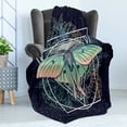 thumbnail image 4 of Butterfly Soft Flannel Fleece Throw Blanket, Flower Sketch Gradient Tones Along Geometric Ornaments Pattern, Cozy Plush for Indoor and Outdoor Use, 50" x 70", Dark Blue and Multicolor, by Ambesonne, 4 of 5