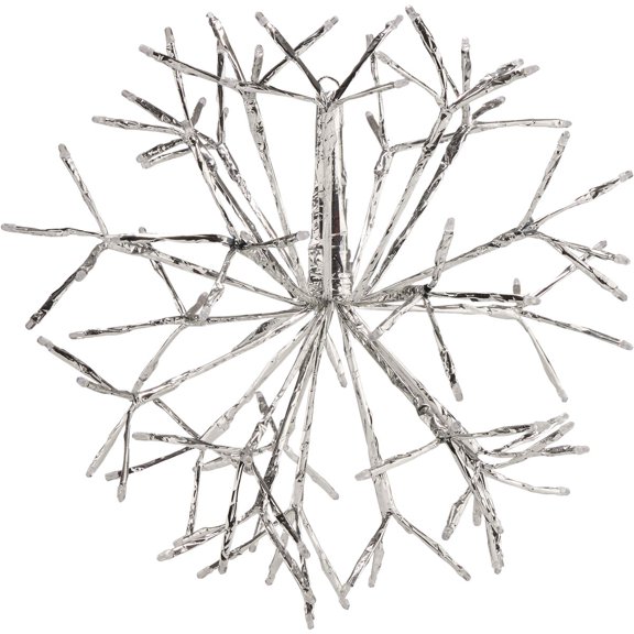 Alpine Corporation Large Christmas White Snowflake Ornament with LED Lights, Indoor Festive Holiday Dcor, 16 inch