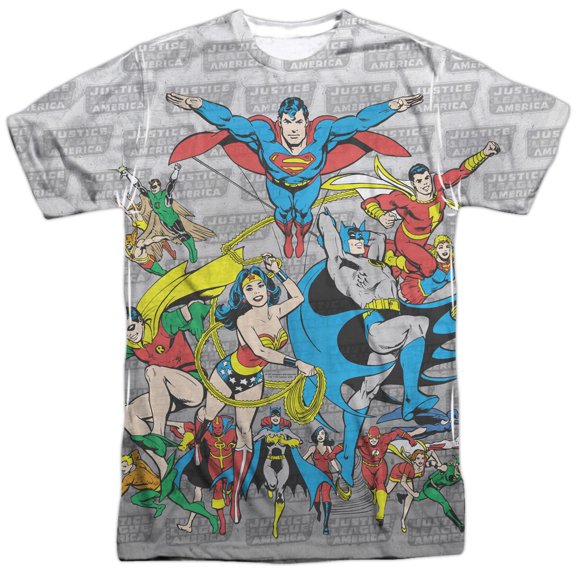 Dc Justice League Assemble Mens Sublimation Polyester Shirt
