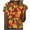 ❧359-Orange, variant on Women's Orange Autumn Maple Leaf Festival Print Crew Neck Short Sleeve T Shirt Top Casual Soft Breathable Summer Daily Wear Loose Fit Blouse