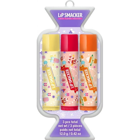 Lip Smacker Holiday Original & Best Flavored Lip Balm candy Trio Eggnog ...