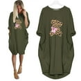 thumbnail image 2 of REDHOTYPE Cartoon bear print Robe Mi-Longue Femme Automne Décontractée Rétro Robe de Soirée, 2 of 3