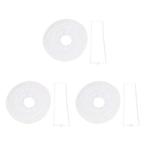 3 x Pantalla de Linterna de Papel Japonesa China para Boda de Fiesta, 40 cm (16 Pulgada) Blanco Crema
