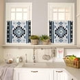 thumbnail image 4 of Kitchen Curtains Set, Blue Western Kitchen Curtains and Valances Set, Ethnic Boho Geometric Abstract Southwest Rod Pocket Tier Curtains 36 Inch Length for Cafe/Bedroom Windows, 4 of 6